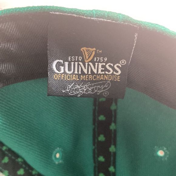 OFFICIAL GUINNESS BEER FITTED BASEBALL CAP HAT SMALL GREEN & WHITE SCRIPT STOUT - Picture 5 of 11